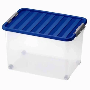 Caja Rodillo 45l 52x36x34cm + 4 Rodillos Caja Almacenamiento Muebles Vivienda - Imagen 1 de 1