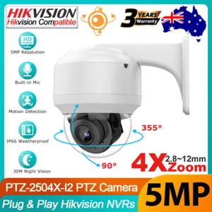 Hikvision Compatible 5MP 4X Zoom PTZ Camera MIC IR Speed Dome IP Camera Outdoor - Picture 1 of 22