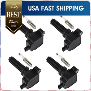 4 Ignition Coil & Spark Plug Kit For 2013-2020 2019 Ford Fusion 2.0L L4 UF-670 - Bild 1 von 14