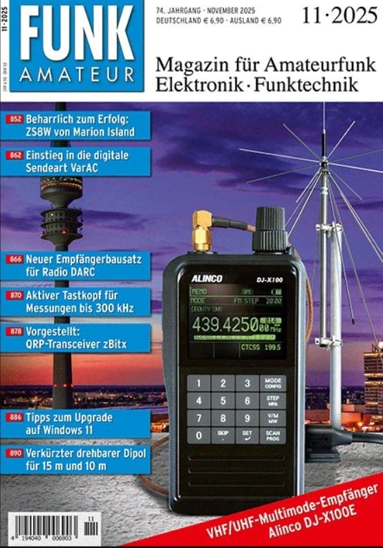 Zeitschrift Funkamateur - Ausgabe 11 2025 - mit ALINCO DJ-X100E Test