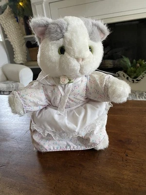 Tabitha Twitchit 毛绒 Eden 复古填充动物猫 Beatrix Potter Peter White — 第 1/4 张图片