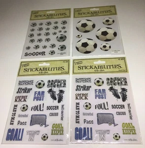 The Paper Studio Stickabilities Soccer Theme Scrapbook Stickers Sealed 4 Packs - Picture 1 of 18