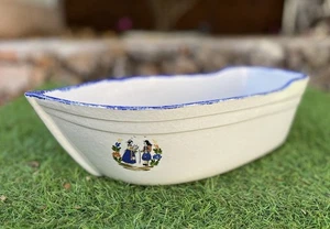 Boot Steingut emailliert bretonisches Dekor Liebhaber Stil Quimper Moustiers Vintage - Bild 1 von 19