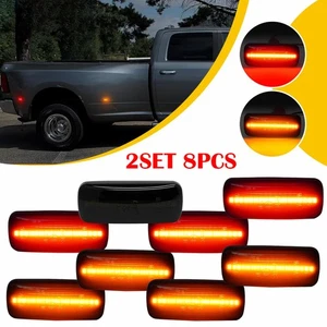 8X Amber/Red LED Fender Side Marker Lights For 10-18 Dodge Ram 2500 HD 3500 HD R - Picture 1 of 13