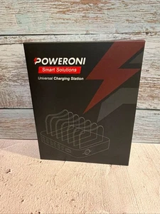 POWERONI Universal Charging Station 8-Port 10000mA Black New - Picture 1 of 6