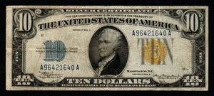 1934A $10 VF NORTH AFRICA WWII EMERGENCY ISSUE Silver Certificate! - Picture 1 of 2