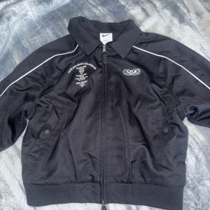 NIKE DRI FIT Double Zipper Black Jacket Youth SMALL NWOT - Picture 1 of 7