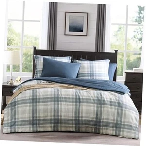 MaiRêve Plaid Full Comforter Sets, Blue Grey Grid Farmhouse Bedding Set Bed in - Picture 1 of 8