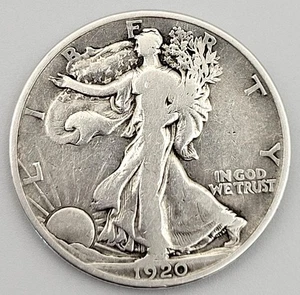 1920 D US SILVER WALKING LIBERTY HALF DOLLAR F DETAILS    - Picture 1 of 4