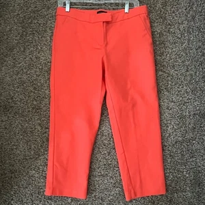 Pantalone Adrienne Vittadini taglia 8 cropped corallo piatto davanti 4 tasche colorato - Foto 1 di 9