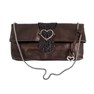 Bolso de Noche Brighton Vintage Cuero Bronce Plegable con Correa para el Hombro Bolso sin asas - Imagen 1 de 13
