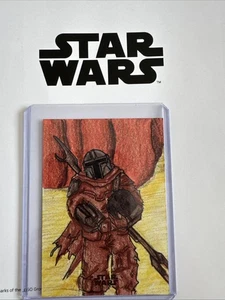Starwars Mandalorian 1/1 The Mandalorian Sketch - Picture 1 of 2