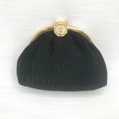 Elka украшенный заблокированный вечеринки черный клатчи через плечо сумочка золотая цепочка - Изображение 1 из 4