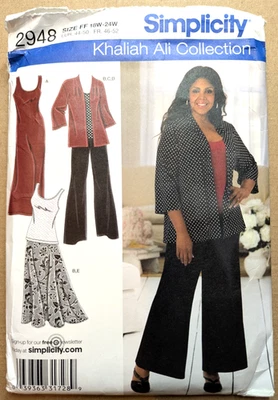 Simplicity 2948 Sz 18W-24W Khaliah Ali Knit Dress Top Jacket Pants Skirt Uncut - Image 1 of 3