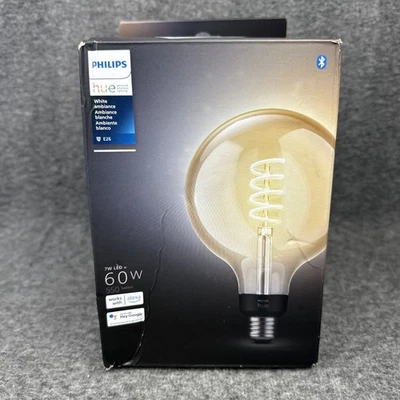 Philips Hue Smart Globe Filament Bulb G40 563916 E26 60w White Ambiance READ! - Image 1 of 4
