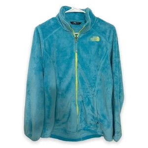 The North Face Girls Size XL 18 Osito Fuzzy Aqua/ Yellow Full Zip Jacket - Picture 1 of 5
