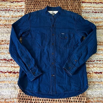 Rogue Territory RGT Camp Collar Indigo Blue Button Down Shirt Medium M - Image 1 of 3