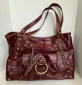 Große Tasche Handtasche Pritzi Burgund Kunstleder - Bild 1 von 10