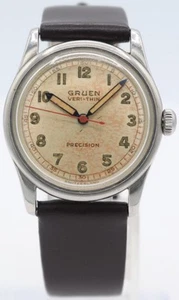 Vintage Gruen Veri-Thin Precision Men's Mechanical Wristwatch 420SS Swiss Steel - Picture 1 of 4