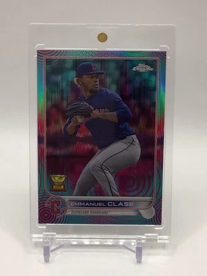 2022 Topps Chrome Emmanuel Clase #130 Aqua Pink Sonic Pulse /199 - Image 1 of 4