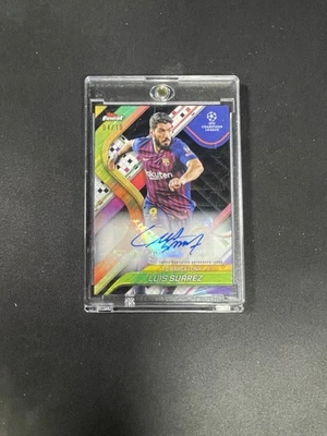 2024-25 Topps Finest UEFA Luis Suárez refractor onda negra automático 4/10🔥barcelona Foto 1 de 2