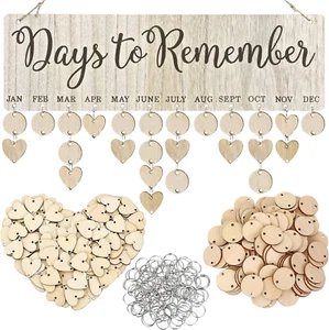 Family Birthday Board DIY Wooden Calendar Wall Hanging Birthday Reminder - Picture 1 of 9