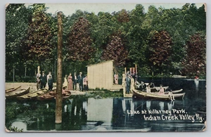 Cartolina Boat Dock on the Lake at Killarney Park Indian Creek Valley RR, PA. - Foto 1 di 2
