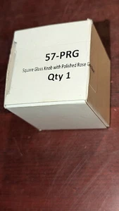 Schaub City Lights 1 1/4 inch Square Glass Knob in Polished Rose Gold - Picture 1 of 4