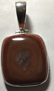 Vintage Sterling Silver “Red Jaspher” Pendant. - Picture 1 of 4