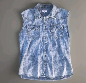 Chaleco de mezclilla True Religion camionero motociclista para hombre talla 3XL chaqueta azul sin mangas - Imagen 1 de 9