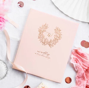 Gästebuch Hochzeit "a true love story" rosa/roségold Hochzeitsalbum Deko - Bild 1 von 5