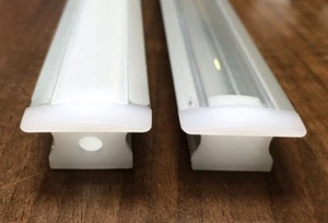 Recessed 15mm Aluminium Profile/Extrusion With Cover - Picture 1 of 5