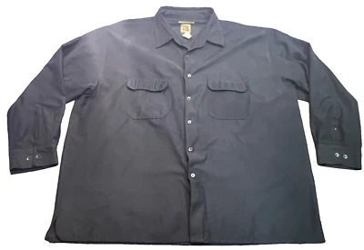 Camisa Bruno Negra Manga Larga Bolsillos Gamuza Microfibra Abotonada Talla 3XB Foto 1 de 4