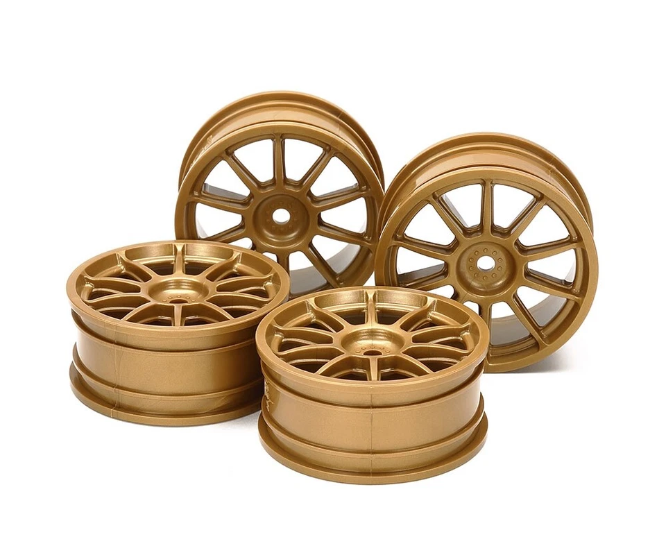 TAMIYA 1:10 10 SPEICHEN FELGEN 24MM "GOLD" 4 STÜCK 0mm OFFSET # 300051022 - Bild 1 von 1