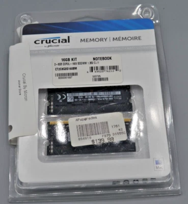 Crucial 16GB (2 x 8GB) DDR3L (DDR3-1600)  - ct2c8g3s160bm New Laptop Kit - Image 1 of 4