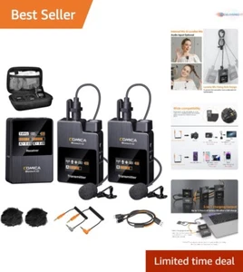 Wireless Lavalier Microphone 2 Transmitters 656ft Range Noise Cancellation St... - Picture 1 of 11