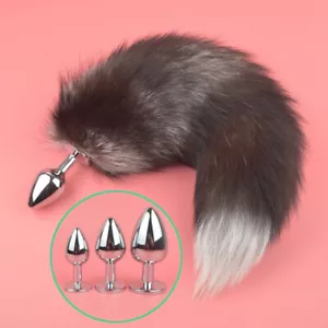 Hot Women Faux Fox Tail Plug Anal Butt Stopper Stainless Steel Adult Toy UK - Picture 1 of 12