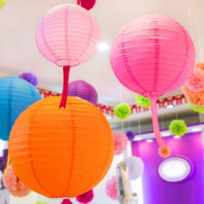 16 Pcs Colorful Paper Lanterns (Multicolor,Size of 4”, 6”, 8”, 10”) - Chinese... - Image 1 of 4