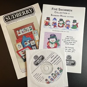 Five Snowman Embroidery Designs Multi-format CD- Sudberry House - Imagen 1 de 7
