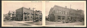 White River Jct. Ansichten 1912 & 1927 1. Nationalbank Pferd & Wagen Postkarte - Bild 1 von 3