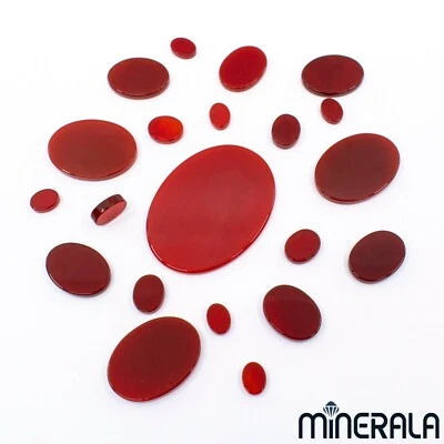 NATURAL RED CARNELIAN OVAL FLAT TOP LOOSE GEMSTONE 6x8mm-30x40mm WP0271C - Image 1 of 4