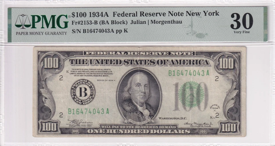 United States Of America, 100 Dollars, 1934, VF, Fr.2153-B - Image 1 of 2