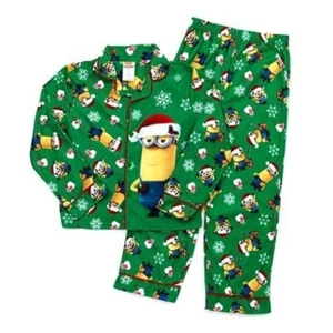 Christmas Pajamas Minions Kevin sz 4 Green Yellow Despicable Me Shirt & Pants - Picture 1 of 6