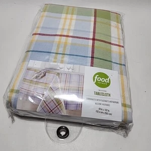 New Food Network Woven Tablecloth Patio Picnic Plaid 60 in. x 102 in - Picture 1 of 4