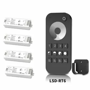 PWM LED RF Funk Dimmer 5-36V 8A mit 4 Zonen Fernbedienung für Einfarbiger Strip - Bild 1 von 20