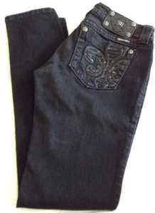 Miss Me Denim Jean The Skinny Leg Black Low Rise JP61135 Inseam 32 Size 28 - Picture 1 of 4