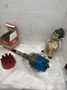 Amc V8 Mallory Distributor CAP Has A Crack Red Cap With Chip In Center Included - Picture 1 of 24