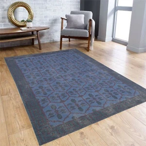 Alfombras, Indian Dhurrie, algodón 6X4 pies, sin desprendimiento, tejido plano, hechas a mano - Imagen 1 de 58