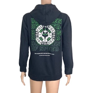 Fox Racing Hoodie Mens Small Disciples of Speed Black Green Stretch  - Picture 1 of 10