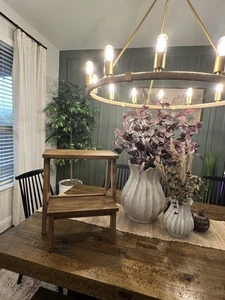 18" Wood Kitchen Step Stool - Aged Oak Hearth & Hand with Magnolia NEW VIRAL - Picture 1 of 4
